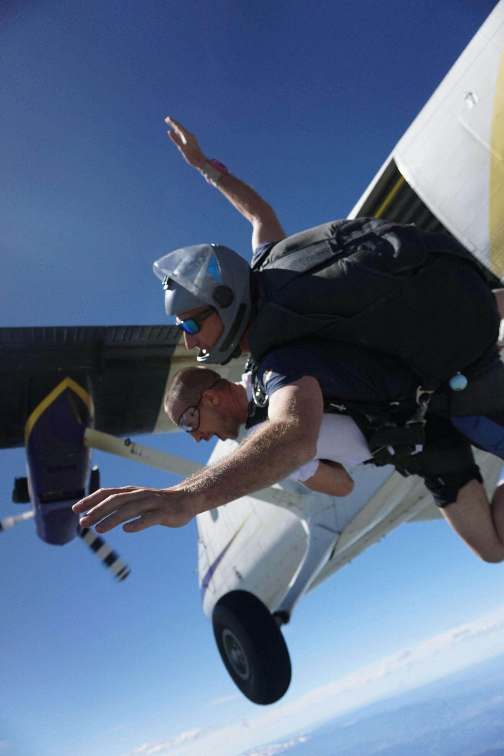 a person doing sky diving used by a tour planner website Adventure Tunes